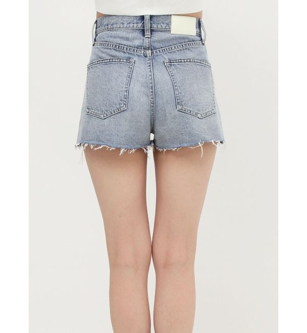 GYDA「ハイウエスト LEFT HEM ダメージデニム ショートパンツ」|デニム|