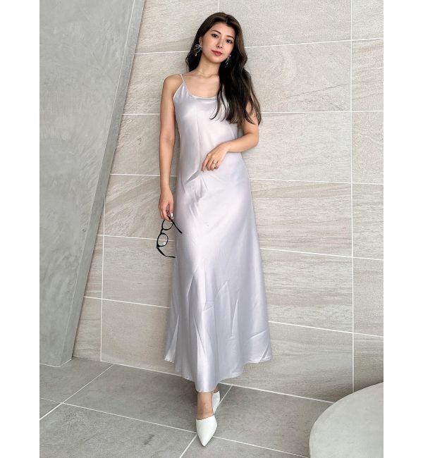 GYDA「バックオープンサテンキャミロングワンピース」|ワンピース|