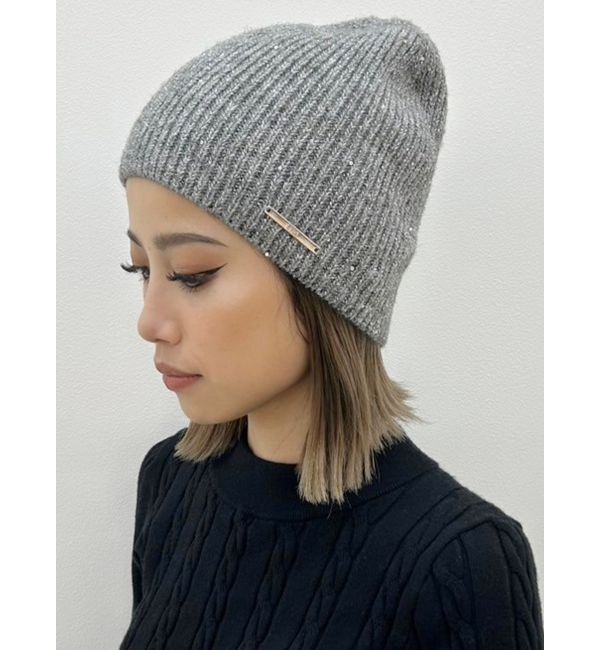 GYDA「GYDAプレートスパンコールニットビーニー」|ニット帽|