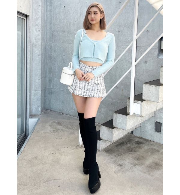 GYDA「Symmetry GYDA embroideryシャギーニットカーディガン【SETUP着用可】」|カーディガン|