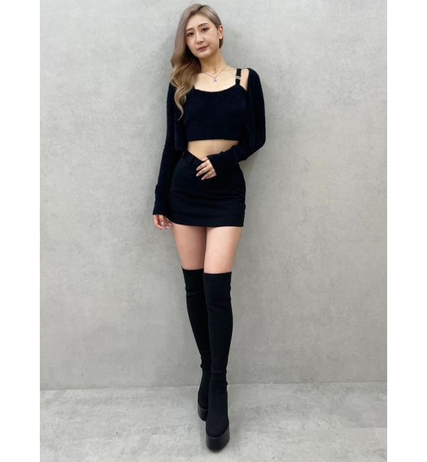 GYDA「Symmetry GYDA embroideryシャギーニットカーディガン【SETUP着用可】」|カーディガン|