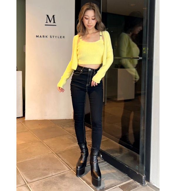 GYDA「Symmetry GYDA embroideryシャギーニットカーディガン【SETUP着用可】」|カーディガン|