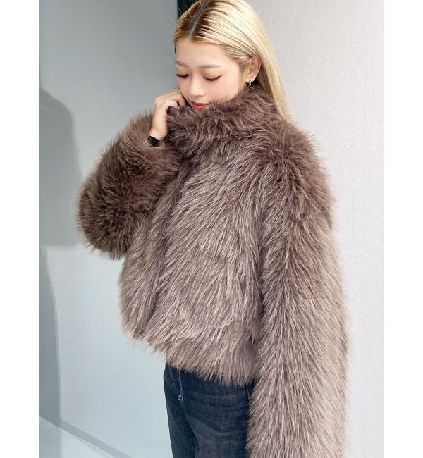 GYDA「フェイクファーW ZIPショートコート」|その他|