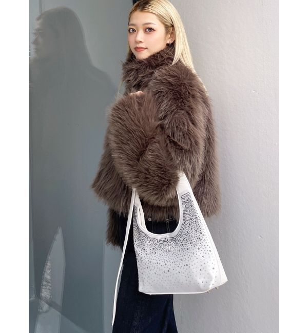 GYDA「フェイクファーW ZIPショートコート」|その他|