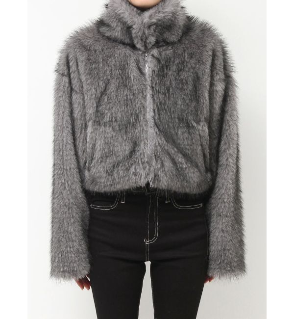 GYDA「フェイクファーW ZIPショートコート」|その他|