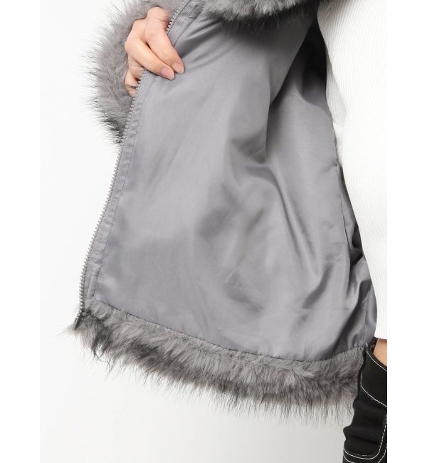 GYDA「フェイクファーW ZIPショートコート」|その他|