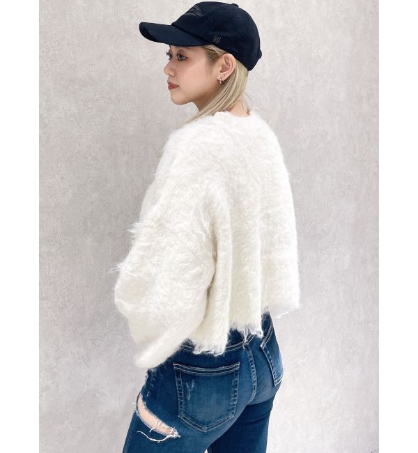 GYDA「モヘアタッチシャギーショートニットトップス【WEB限定】」|ニット・セーター|