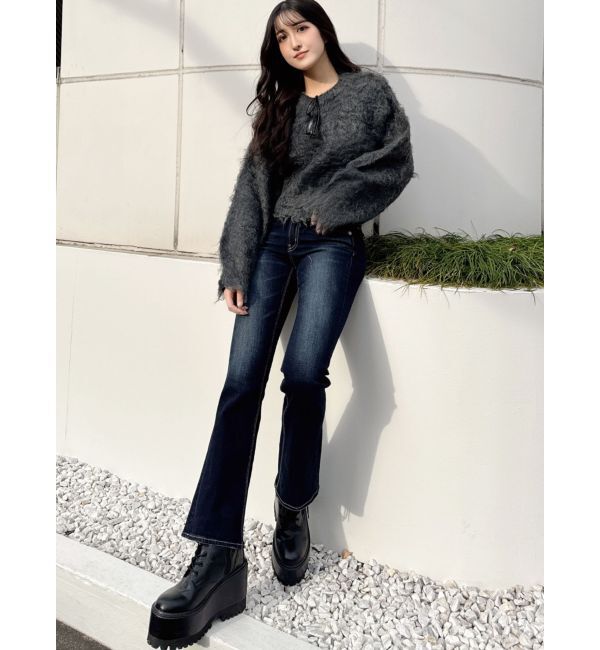 GYDA「モヘアタッチシャギーショートニットトップス【WEB限定】」|ニット・セーター|