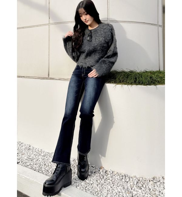 GYDA「モヘアタッチシャギーショートニットトップス【WEB限定】」|ニット・セーター|