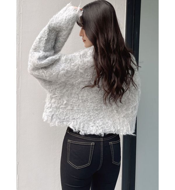 GYDA「モヘアタッチシャギーショートニットトップス【WEB限定】」|ニット・セーター|