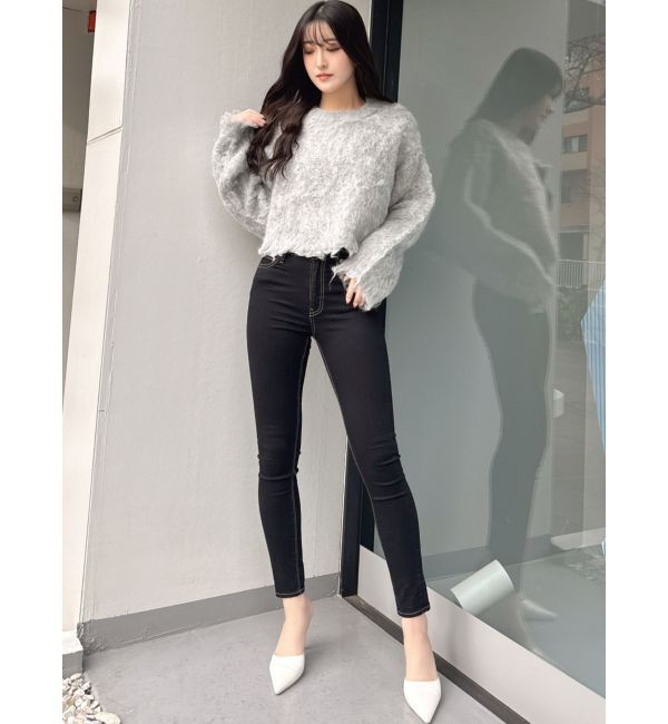 GYDA「モヘアタッチシャギーショートニットトップス【WEB限定】」|ニット・セーター|