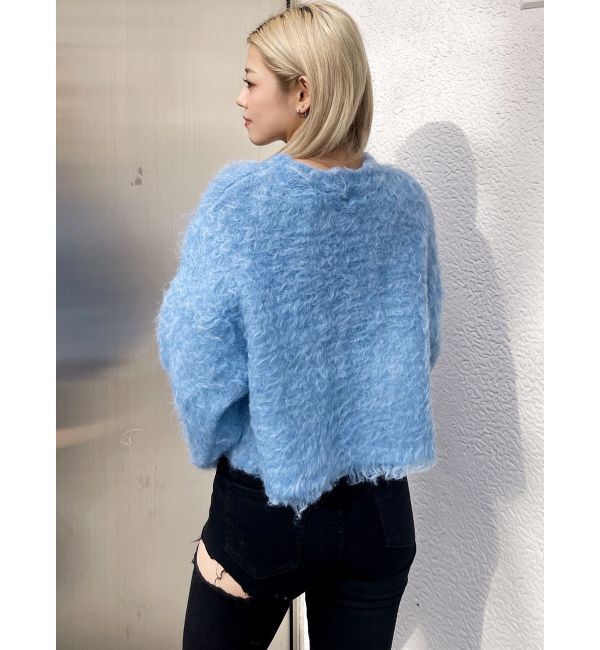 GYDA「モヘアタッチシャギーショートニットトップス【WEB限定】」|ニット・セーター|