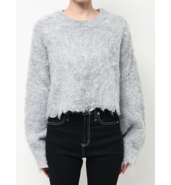 GYDA「モヘアタッチシャギーショートニットトップス【WEB限定】」|ニット・セーター|