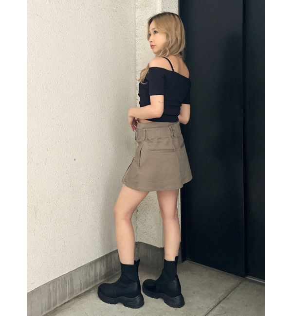 GYDA「ハーフスリーブカシュクールオフショルショートトップス」|Tシャツ・カットソー|