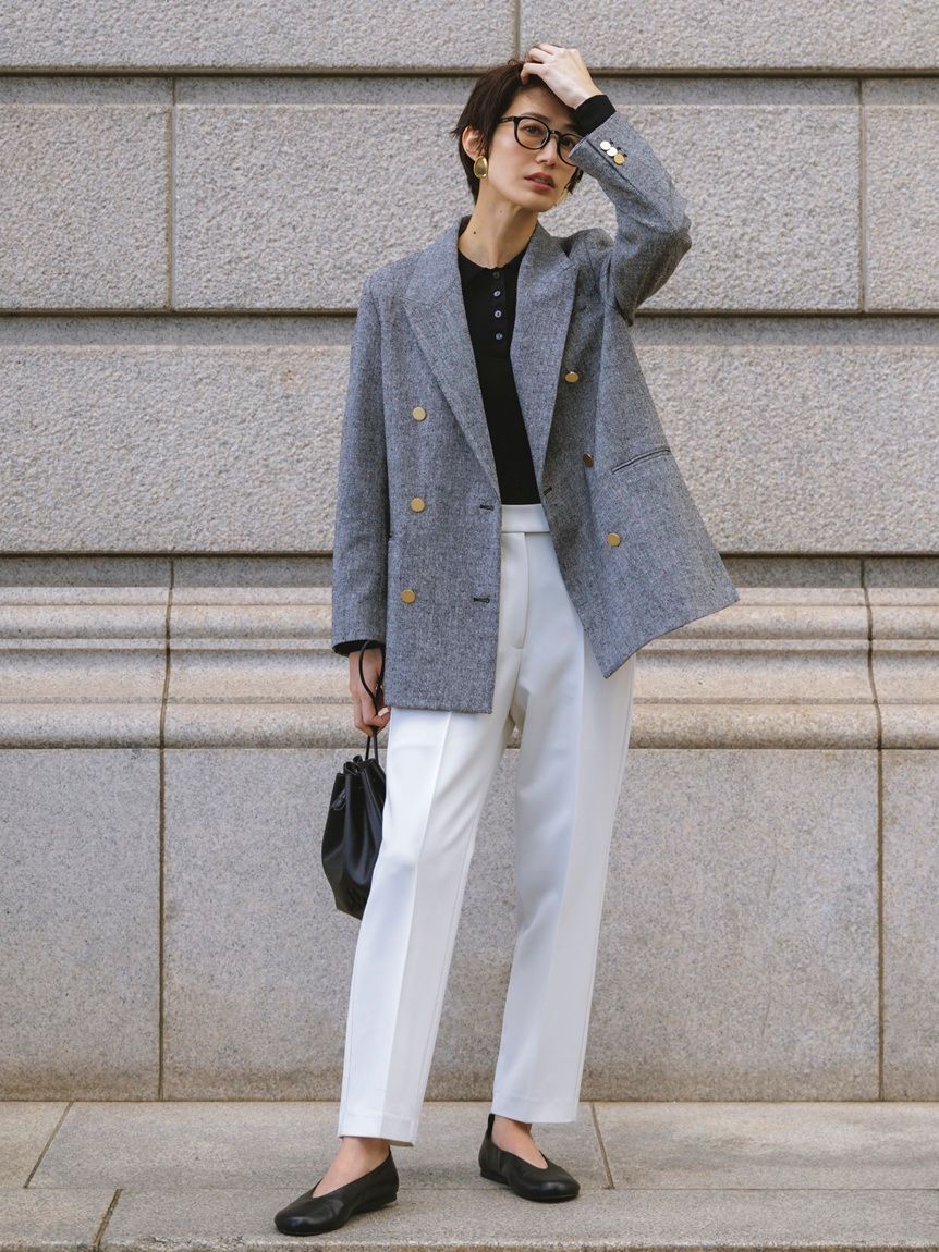 Mila Owen「【WEB限定カラー】後ろゴムセンタープレステーパードパンツ【ウォッシャブル】」|チノ|