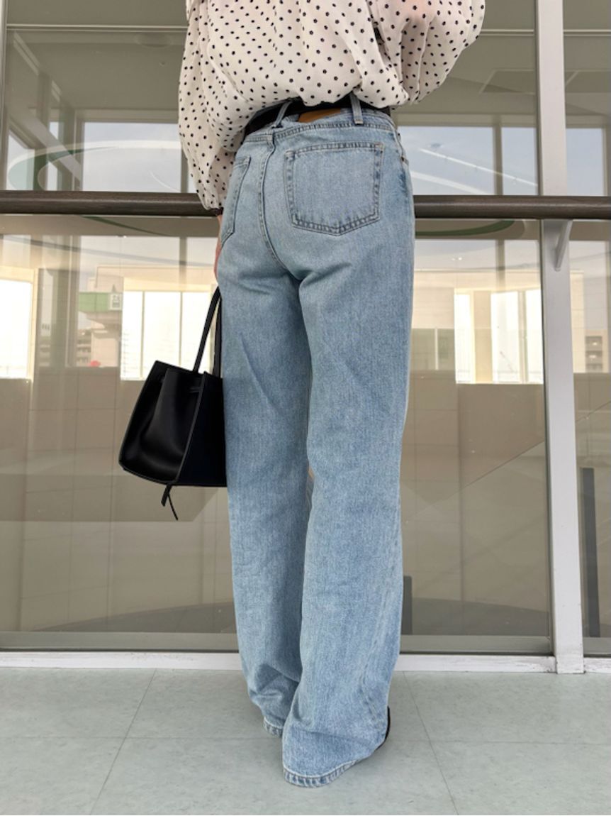 Mila Owen「ミッドライズストレートデニムパンツ【ウォッシャブル】」|デニム|