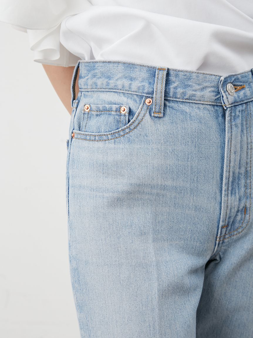 Mila Owen「裾段差テーパードデニムパンツ」|デニム|