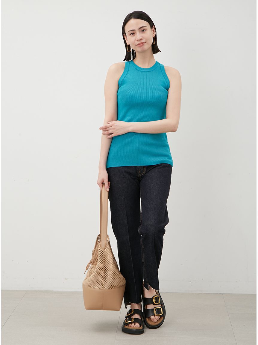 Mila Owen「裾段差テーパードデニムパンツ」|デニム|