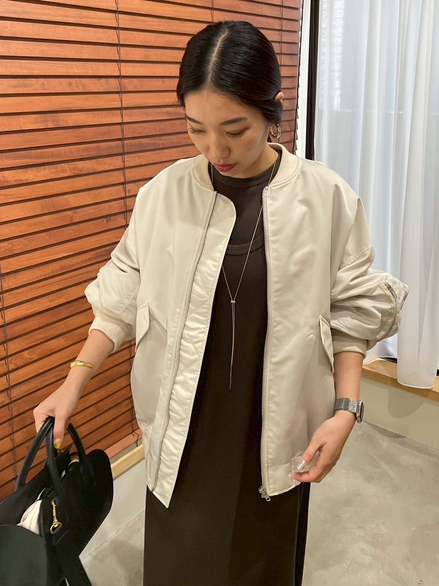 Mila Owen「リサイクルナイロンオーバーサイズMA-1」|ブルゾン・スタジャン|