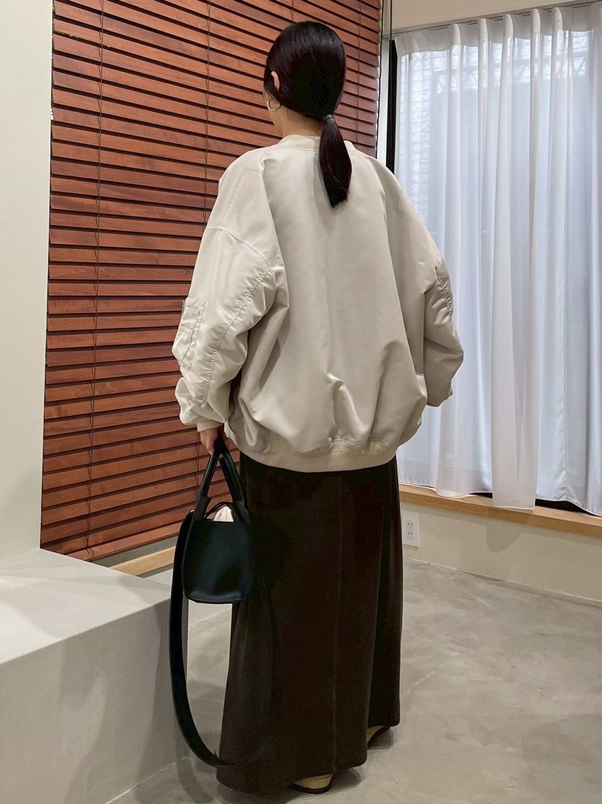 Mila Owen「リサイクルナイロンオーバーサイズMA-1」|ブルゾン・スタジャン|