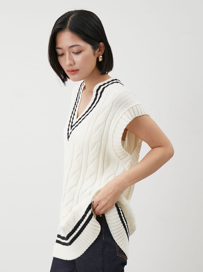 Mila Owen「チルデンニットベスト」|ダウンベスト・ベスト|