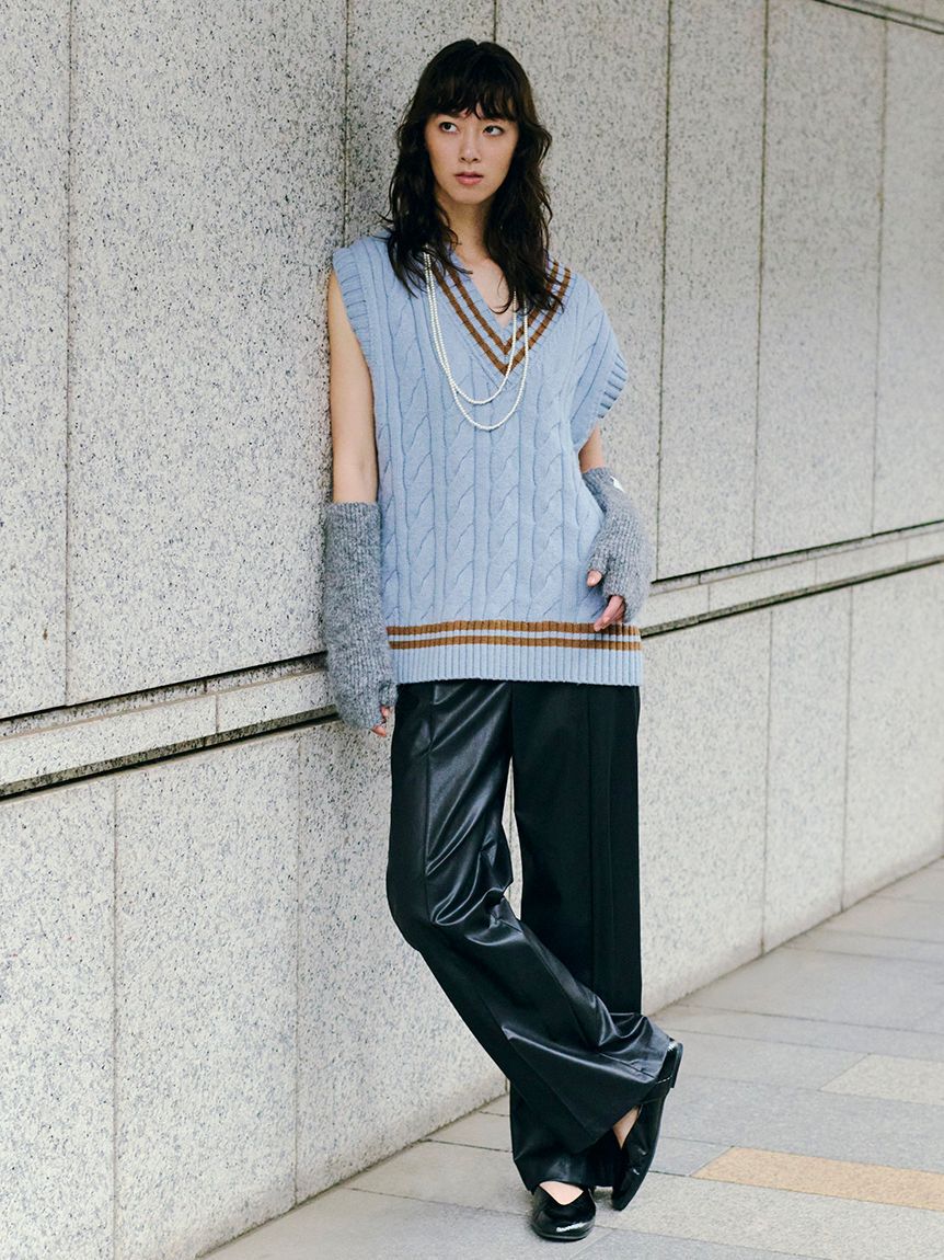 Mila Owen「チルデンニットベスト」|ダウンベスト・ベスト|