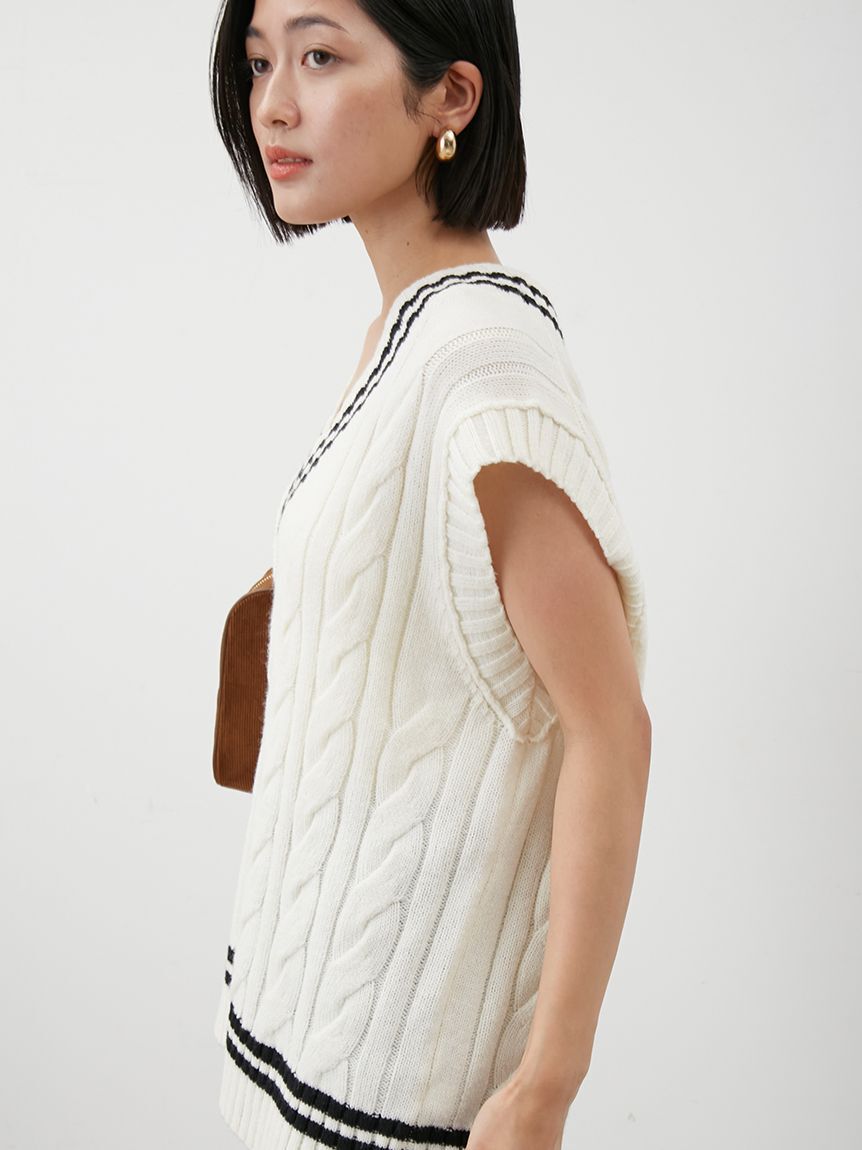 Mila Owen「チルデンニットベスト」|ダウンベスト・ベスト|