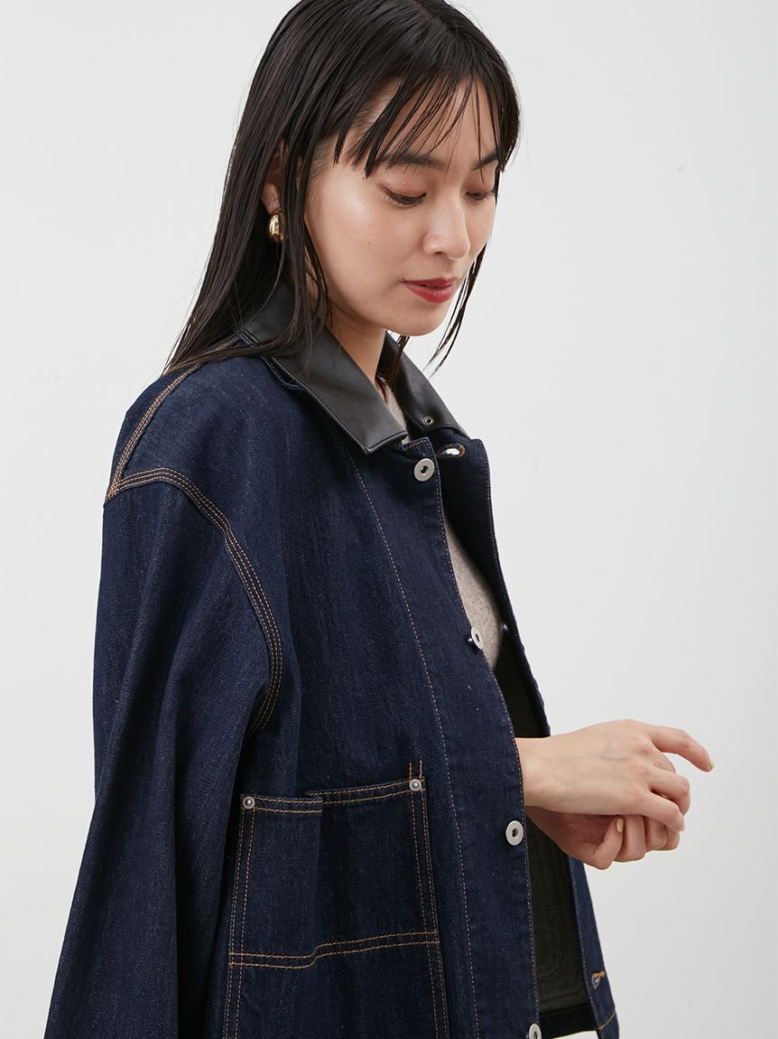 Mila Owen「ショート丈デニムカバオール」|デニムジャケット|