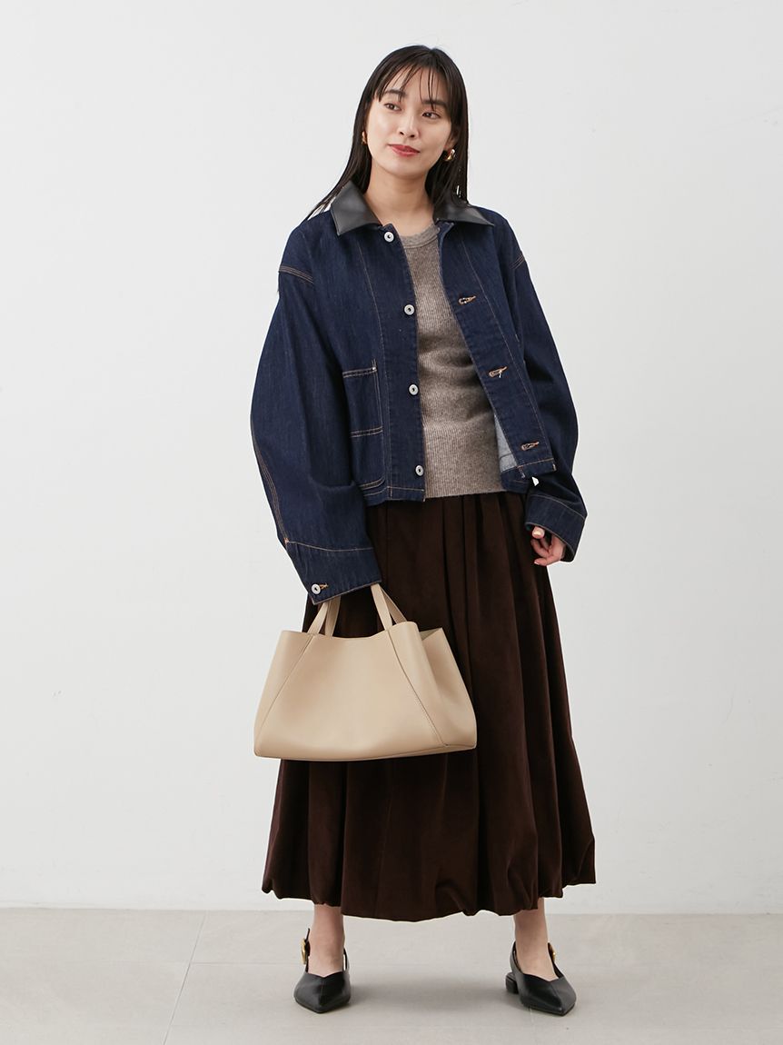 Mila Owen「ショート丈デニムカバオール」|デニムジャケット|