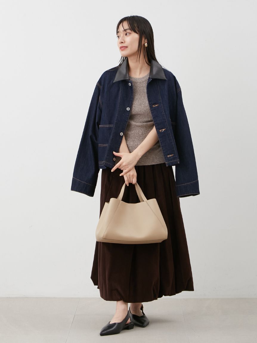 Mila Owen「ショート丈デニムカバオール」|デニムジャケット|