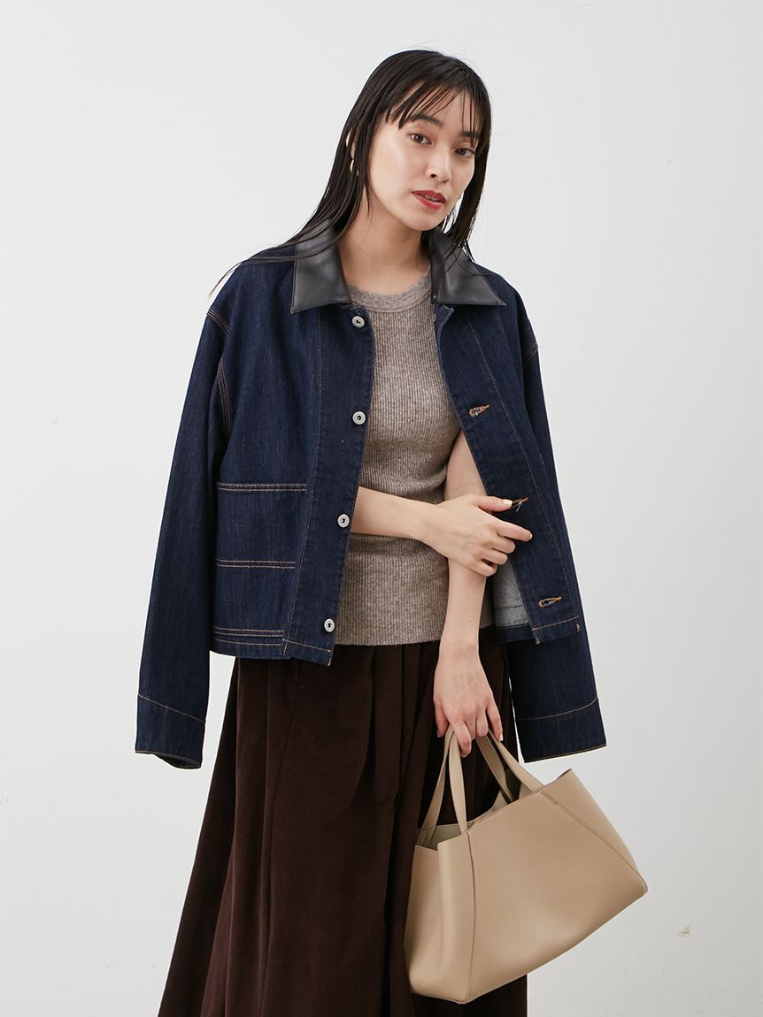 Mila Owen「ショート丈デニムカバオール」|デニムジャケット|