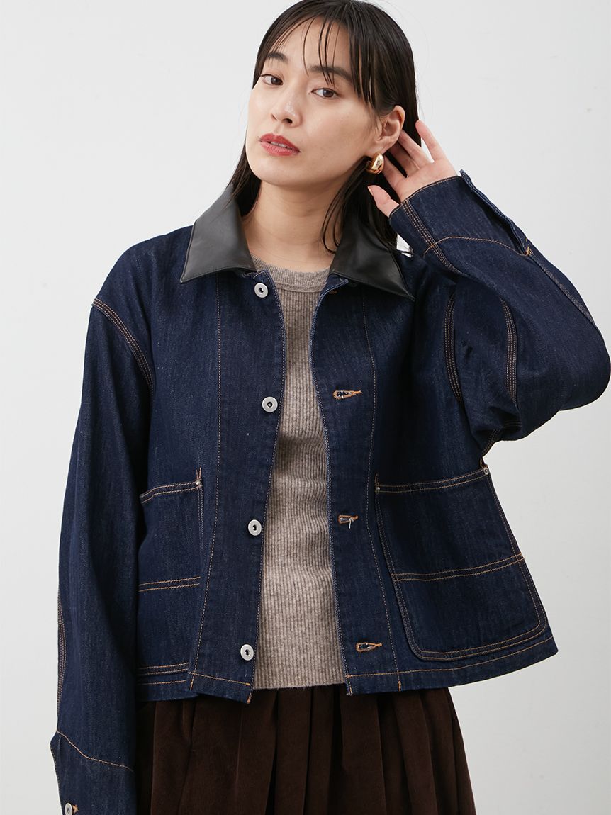 Mila Owen「ショート丈デニムカバオール」|デニムジャケット|