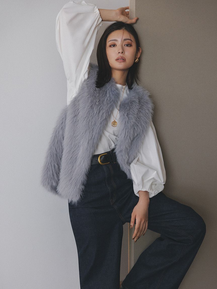 Mila Owen「ハイウエストワイドデニムパンツ」|デニム|