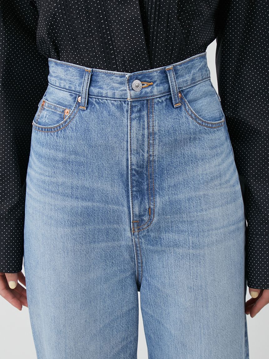 Mila Owen「ハイウエストワイドデニムパンツ」|デニム|