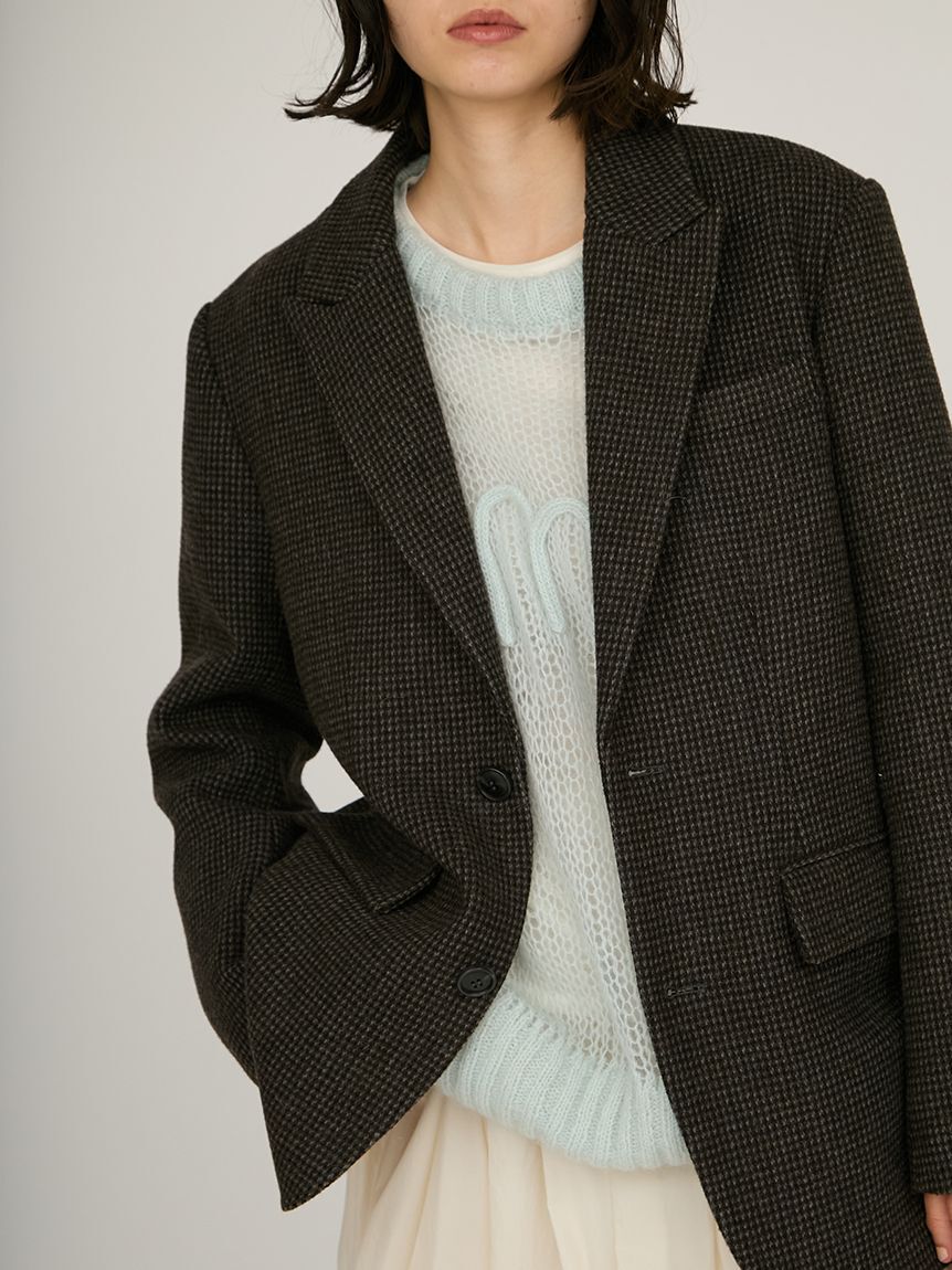 emmi atelier「ウールチェックジャケット」|テーラードジャケット|DGRY