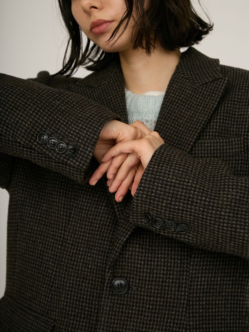 emmi atelier「ウールチェックジャケット」|テーラードジャケット|