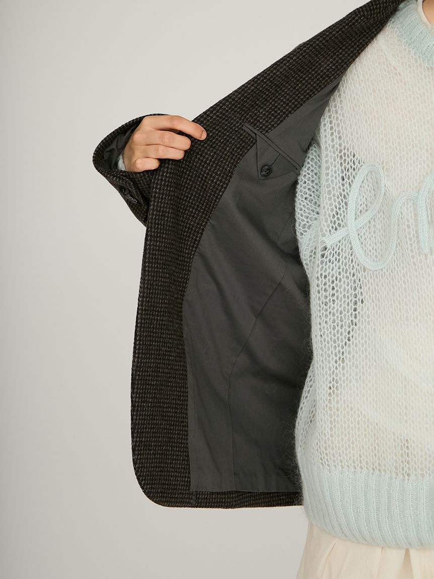 emmi atelier「ウールチェックジャケット」|テーラードジャケット|