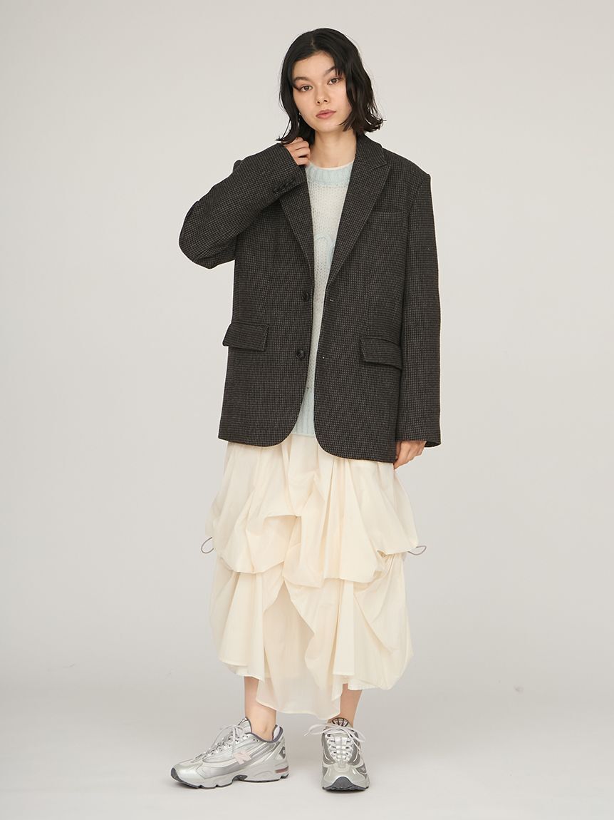 emmi atelier「ウールチェックジャケット」|テーラードジャケット|