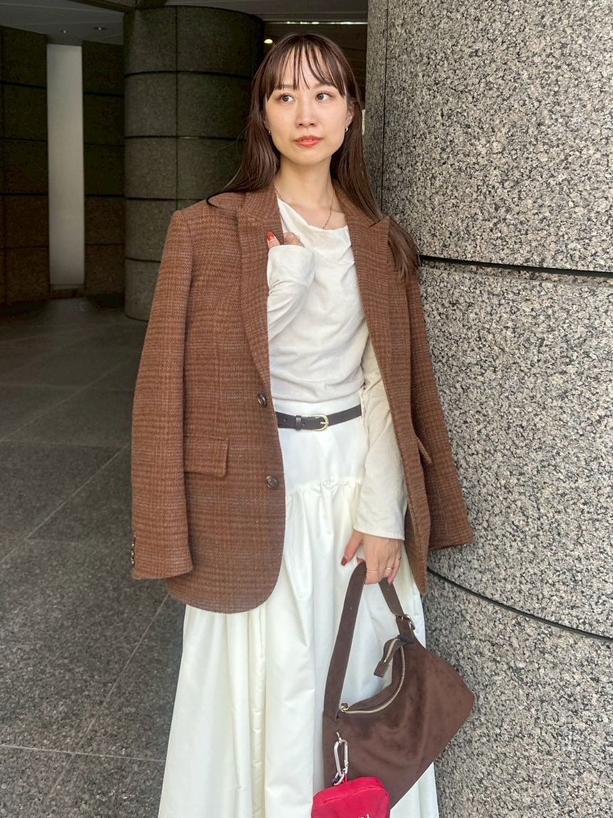 emmi atelier「ウールチェックジャケット」|テーラードジャケット|