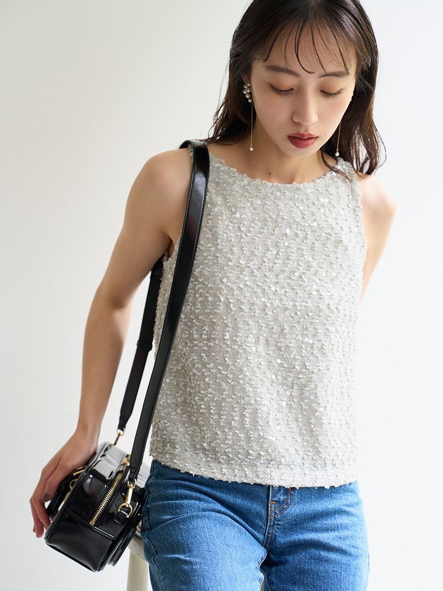 SNIDEL「ラメタンクトップス」|タンクトップ|