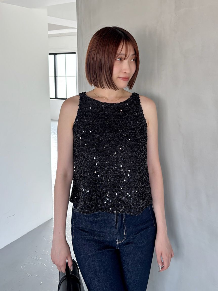 SNIDEL「ラメタンクトップス」|タンクトップ|