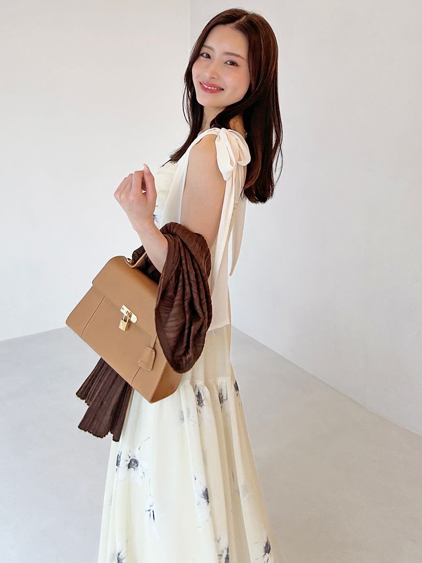 SNIDEL「【FLOWER COLLECTION】プリントショルダーリボンワンピース」|ワンピース|