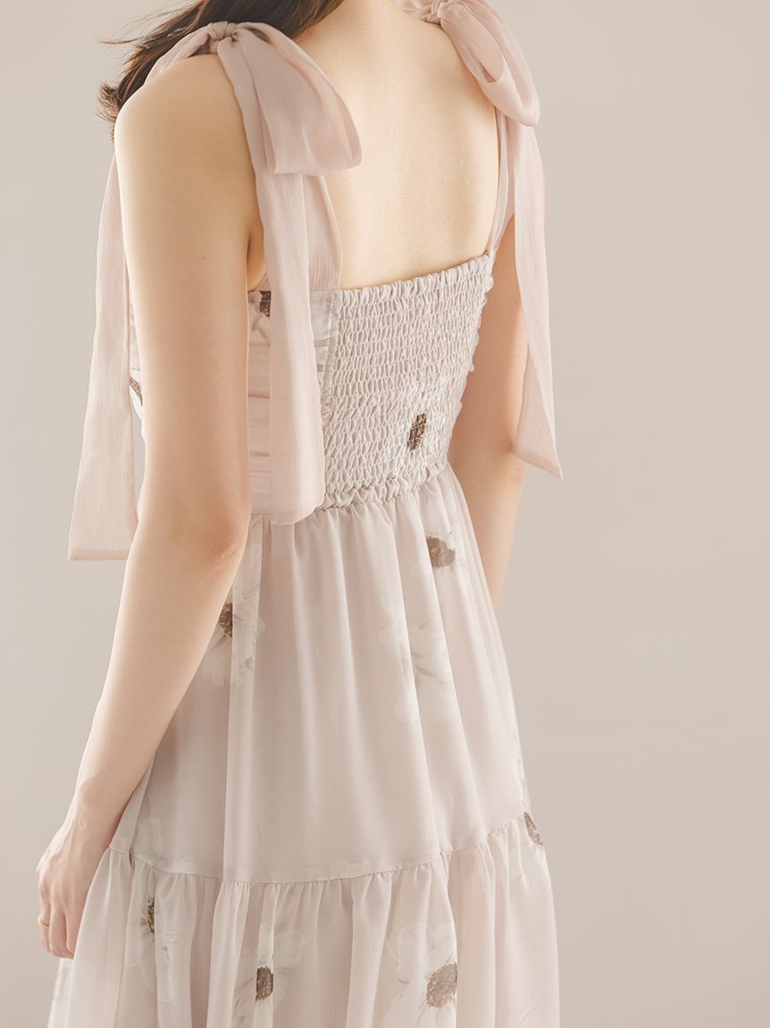 SNIDEL「【FLOWER COLLECTION】プリントショルダーリボンワンピース」|ワンピース|