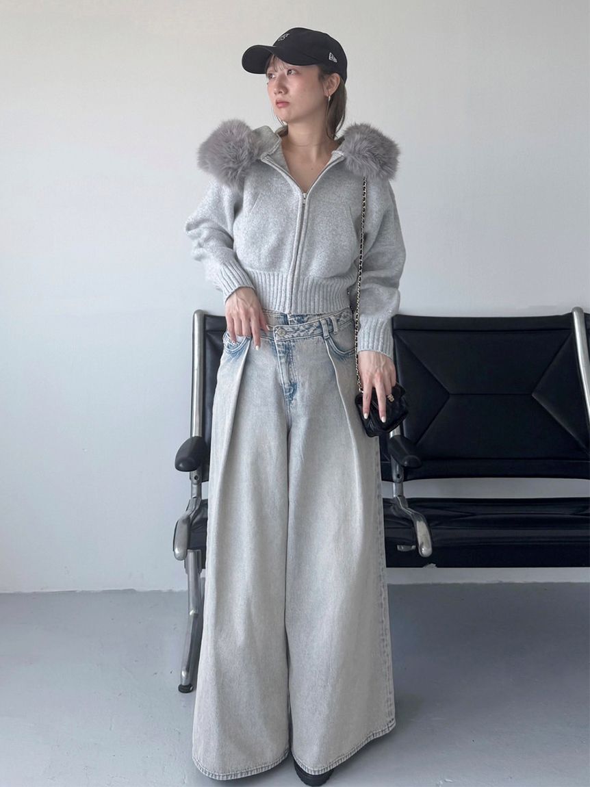 SNIDEL「レイヤードデザインパンツ」|チノ|