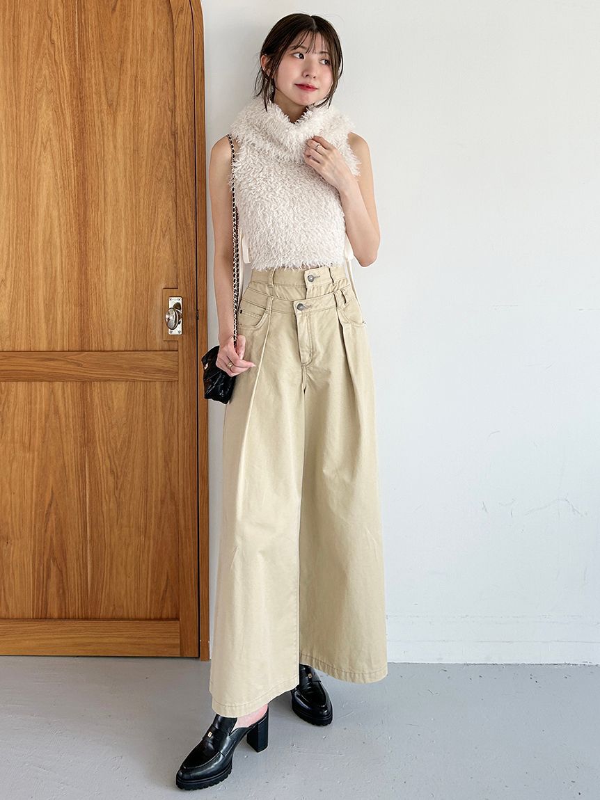 SNIDEL「レイヤードデザインパンツ」|チノ|