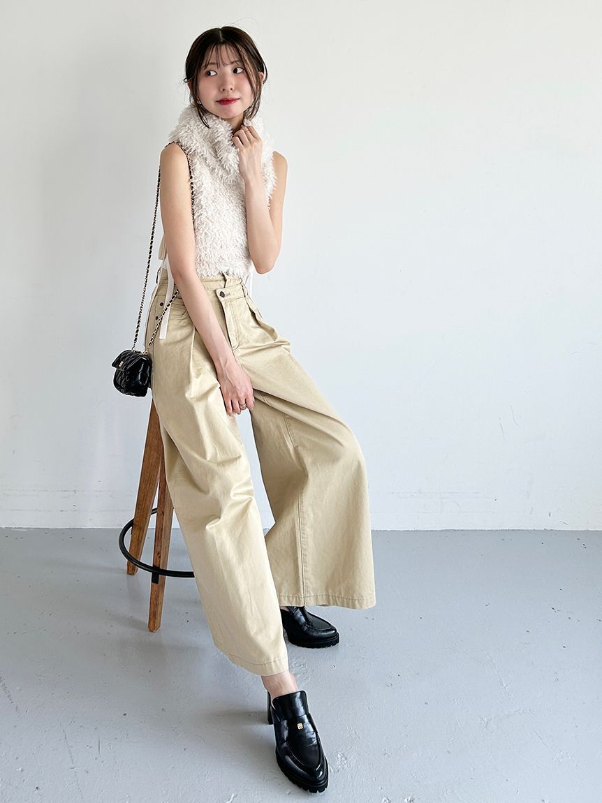 SNIDEL「レイヤードデザインパンツ」|チノ|