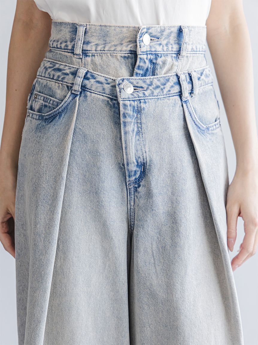 SNIDEL「レイヤードデザインパンツ」|チノ|