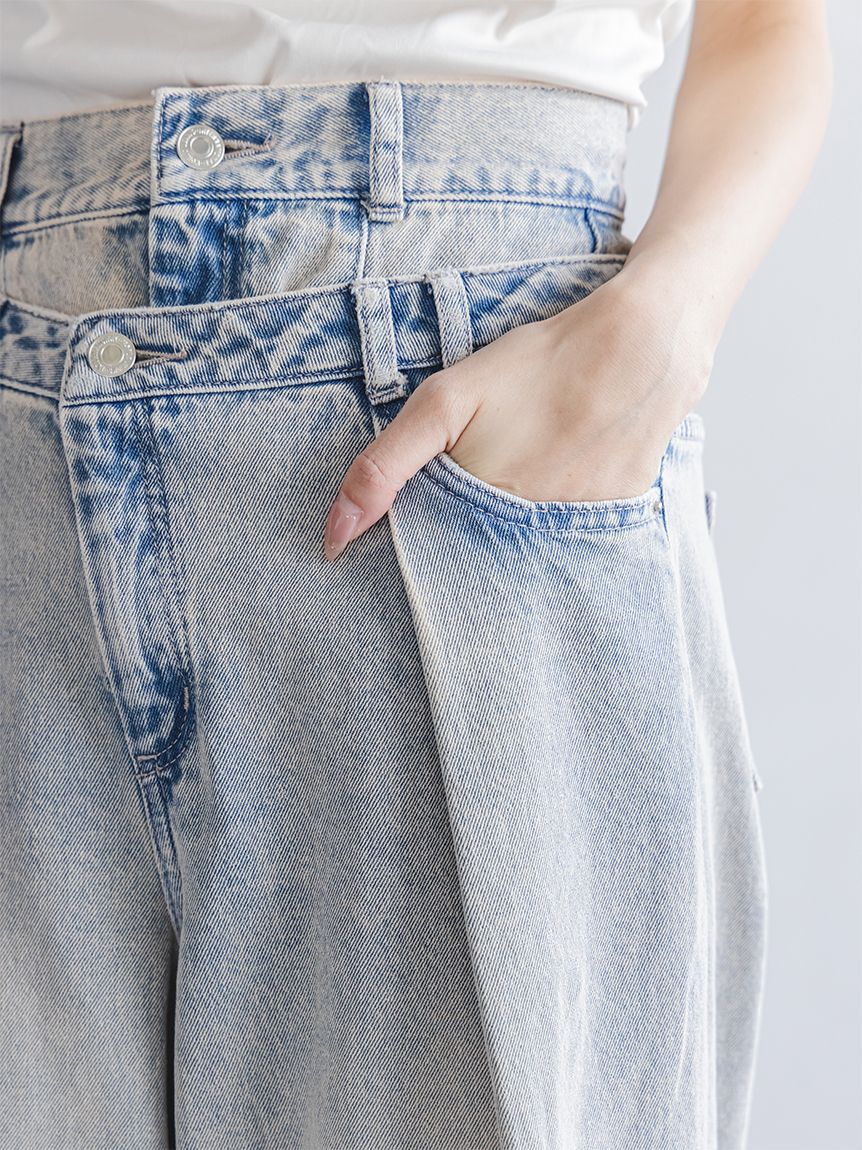 SNIDEL「レイヤードデザインパンツ」|チノ|