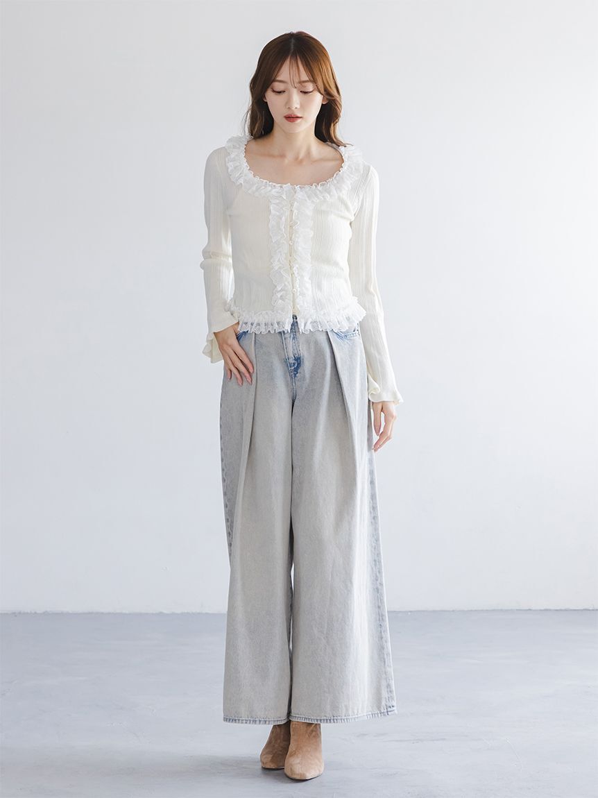 SNIDEL「レイヤードデザインパンツ」|チノ|