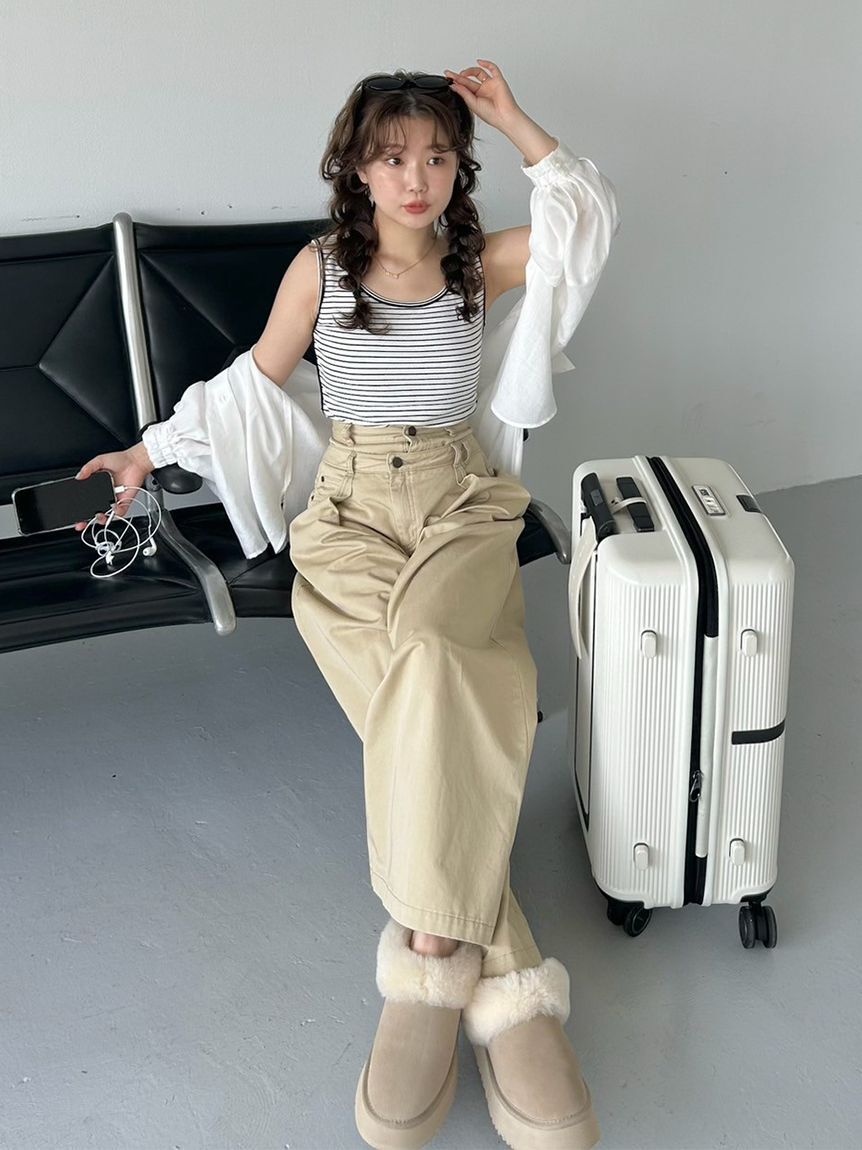 SNIDEL「レイヤードデザインパンツ」|チノ|